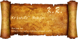 Kristó Robin névjegykártya